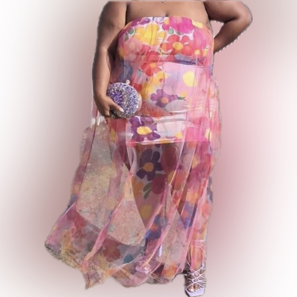 🌸 PLUS Floral Mesh Dress 🌼 - Picture 5 of 9